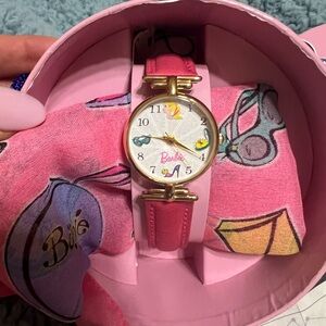 Barbie 35th Anniversary Pink Leather Strap Watch